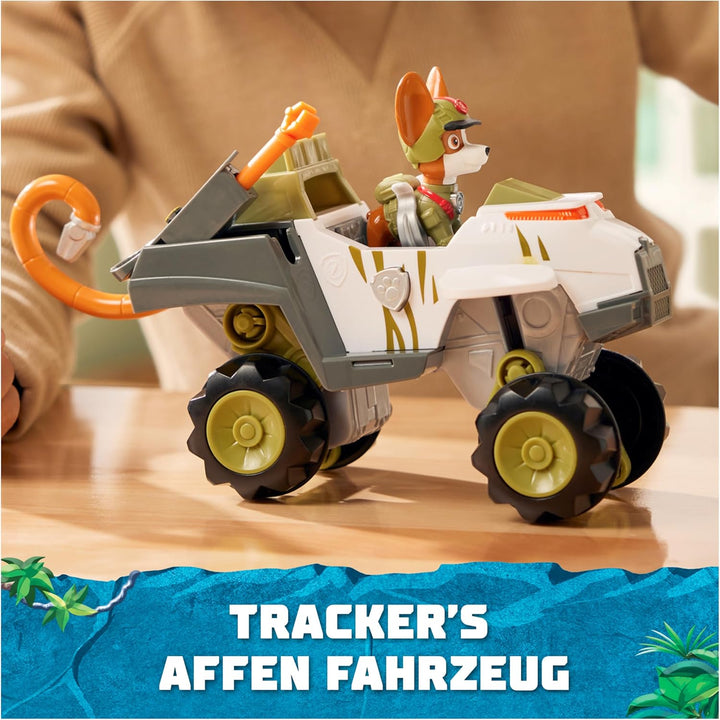 PAW PATROL Jungle Pups - Affen-Fahrzeug mit Tracker-Figur (Basis Fahrzeug), Spielzeug für Kinder ab