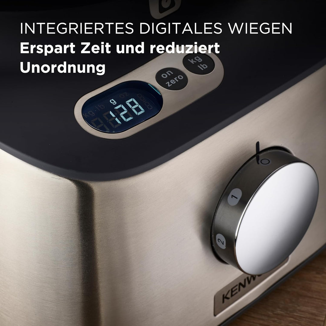 Kenwood Multipro Compact+ FDM313SS Kompakt-Küchenmaschine, 2,1 Liter, Integrierte Waage, Edelstahl M