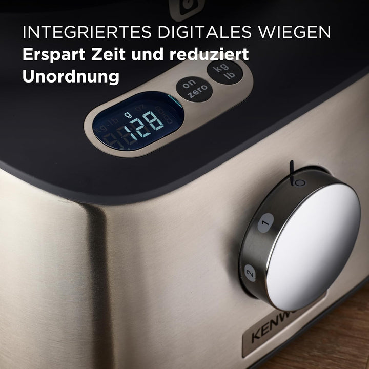Kenwood Multipro Compact+ FDM313SS Kompakt-Küchenmaschine, 2,1 Liter, Integrierte Waage, Edelstahl M