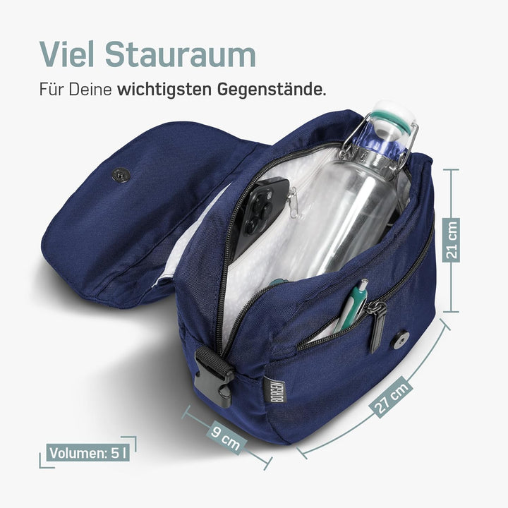 Borgen KLICKfix Lenkertasche Fahrrad - Wasserabweisende und geräumige Fahrrad Lenkertasche 5 L - Fah