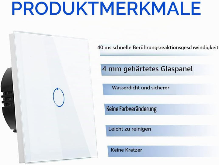 2er-Pack CNBINGO Wechselschalter unterputz - Touch Lichtschalter einfach - Wandschalter Weiss - Berü