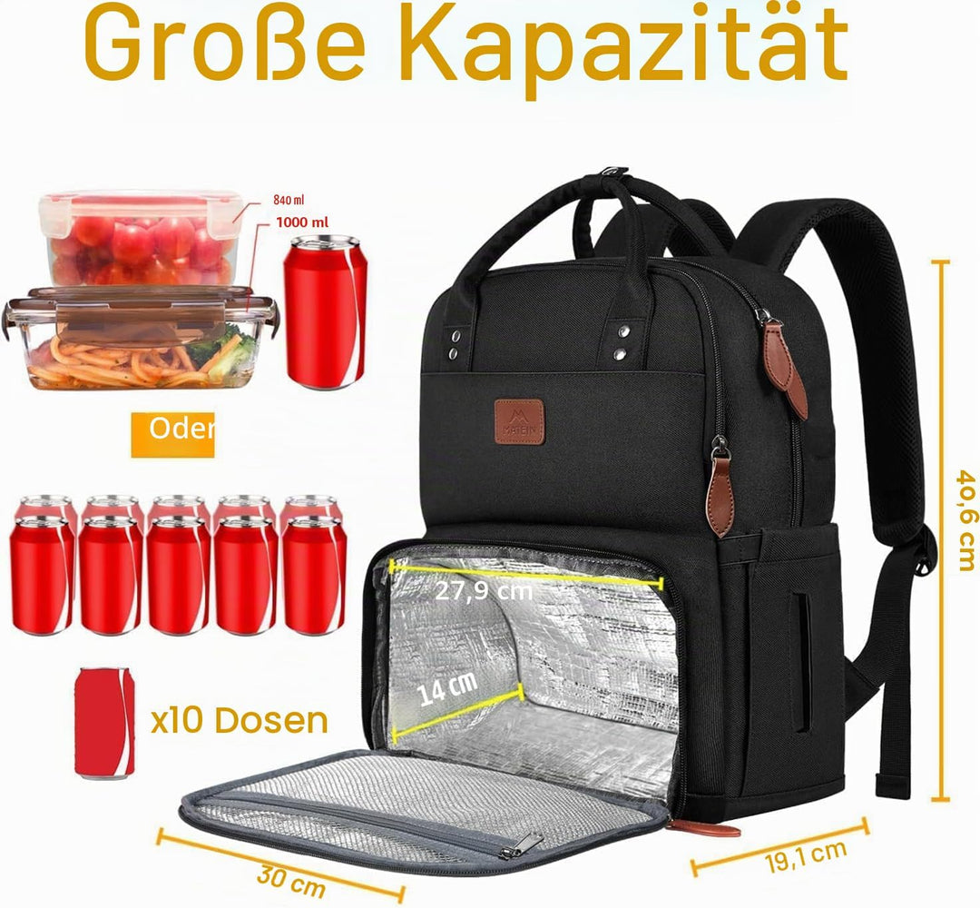 MATEIN Lunch Rucksack, Laptop Rucksack Herren 15,6 Zoll mit Isoliertes Kühlfach, Kühlrucksack mit US