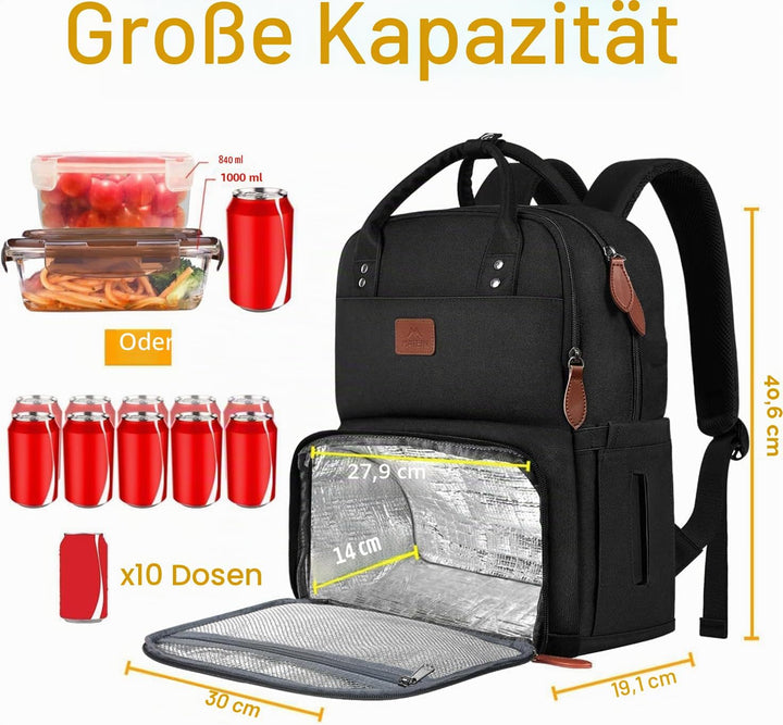 MATEIN Lunch Rucksack, Laptop Rucksack Herren 15,6 Zoll mit Isoliertes Kühlfach, Kühlrucksack mit US