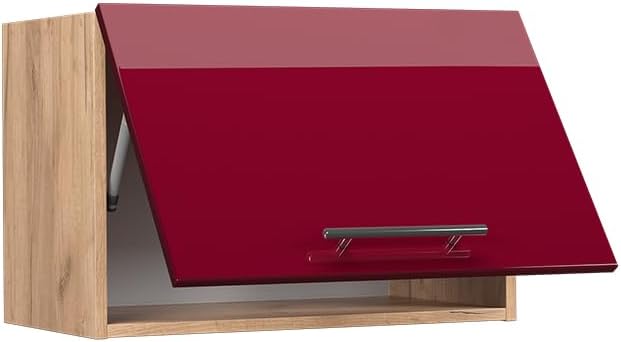 Vicco Hängeschrank Fame-Line, Bordeaux Hochglanz/Goldkraft Eiche, 60 cm Flach Hängeschrank 60 cm fla