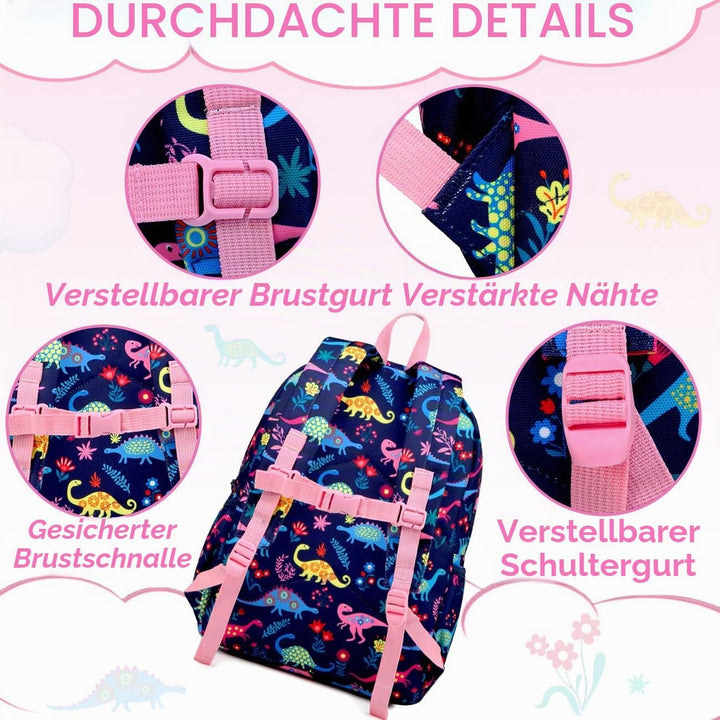 VASCHY Kinderrucksack Jungen Mädchen, Niedlich Wasserdicht Vorschule Kinder Rucksack Kindergarten Kl