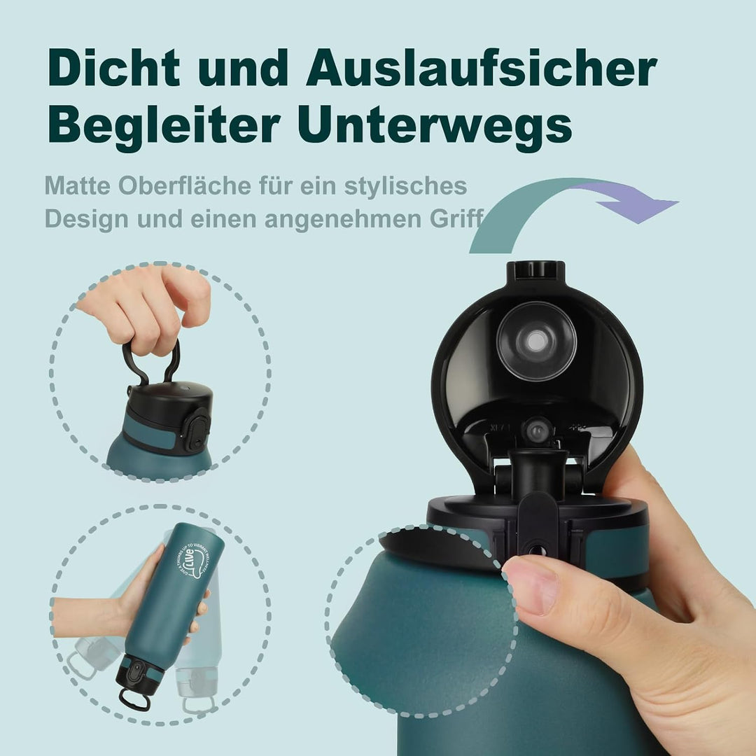 UZSPACE Thermosflasche Kinder 700ml, Isolierte Edelstahl Trinkflasche mit 1-Klick-Öffnung, 100% Ausl