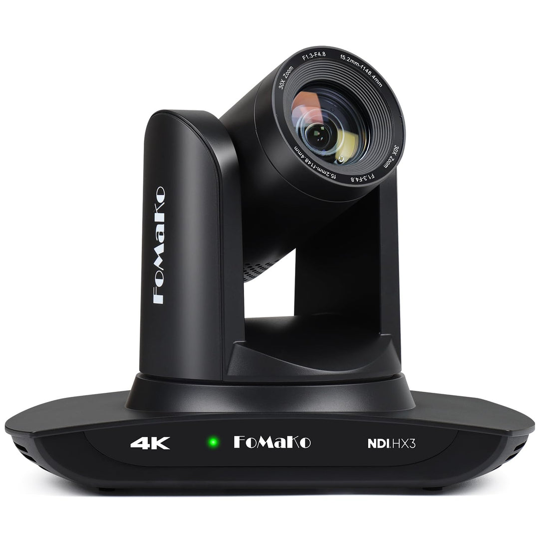 FoMaKo 4K 30x NDI PTZ Kamera, 30x Optischer Zoom, KI Auto-Tracking Gen 3, 3G-SDI HDMI LAN USB 3.0 PT