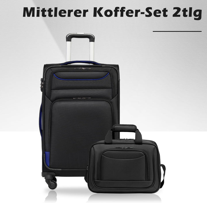 COOLIFE Koffer Trolley Koffer Reisekoffer von 4 Rollen Stoffkoffer Handgepäck TSA-Schloss Der Koffer