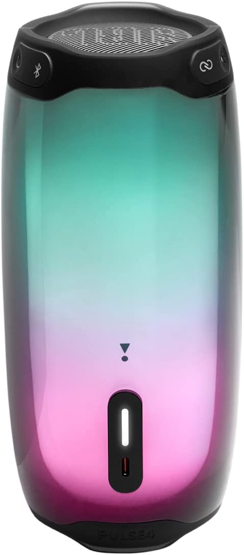 JBL Pulse 4 in Schwarz – Wasserdichter Bluetooth-Lautsprecher mit 360-Grad-Beleuchtung – Bis zu 12 S