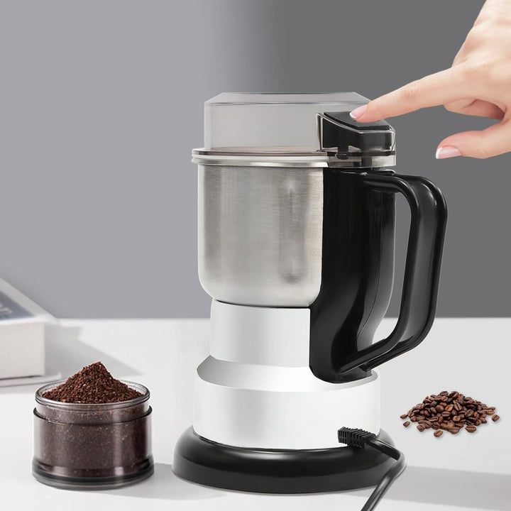 Elektrisch Kaffeemühle 500g Grosses Gewürzmühle mit Edelstahlklingen One-Touch-Mühle für Kaffeebohne