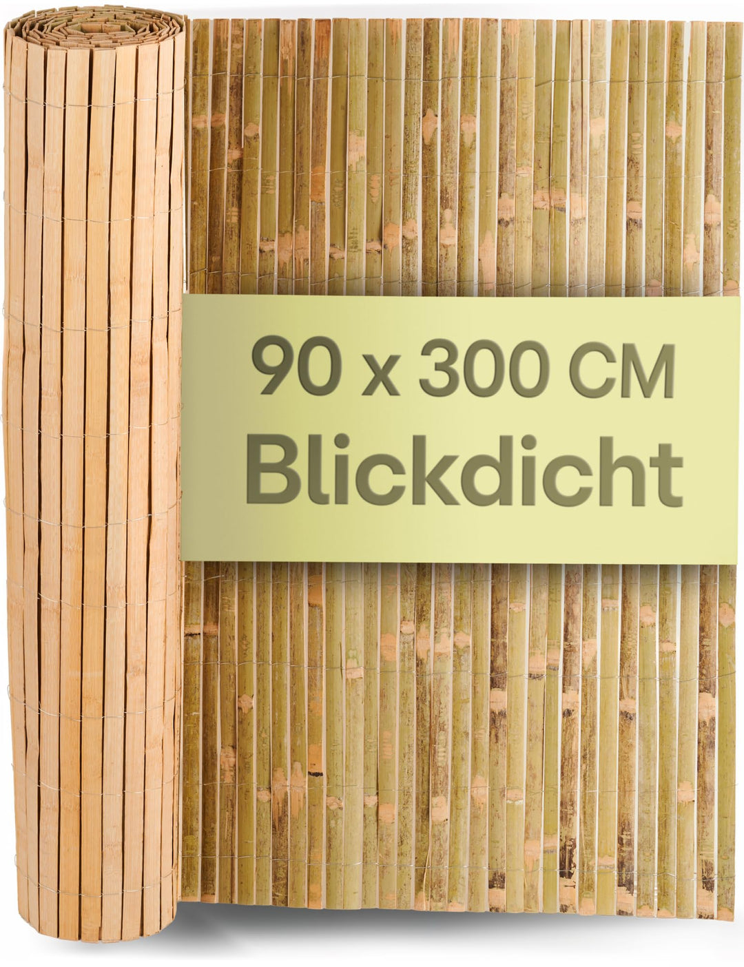 Praknu Balkon Sichtschutz Holz 90 x 300cm - FSC® Zertifizierter Bambus - Einsetzbar Im Innen Und Aus