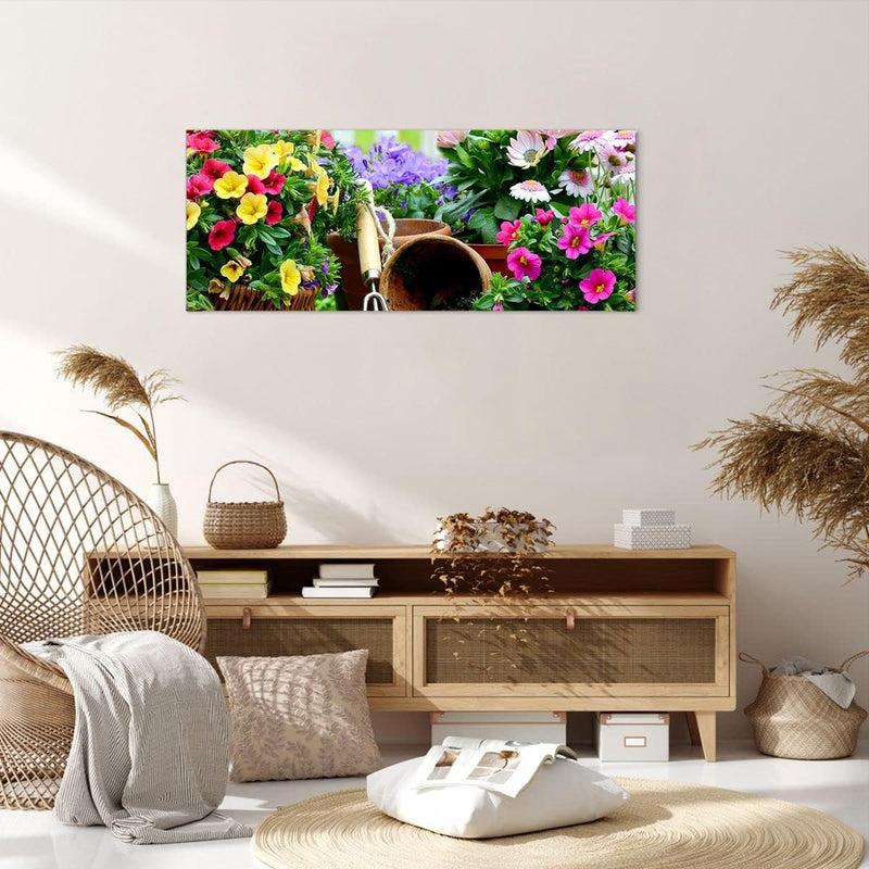 Wandbilder Dekoration Wohnzimmer Pflanzen Garten Frühling Natur Panorama Bilder auf Leinwand 120x50c