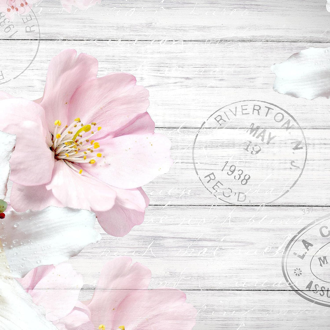 Runa Art Wandbilder Blumen Lilien 5 Teilig Bild auf Vlies Leinwand Deko Wohnzimmer Holz Vintage Grau