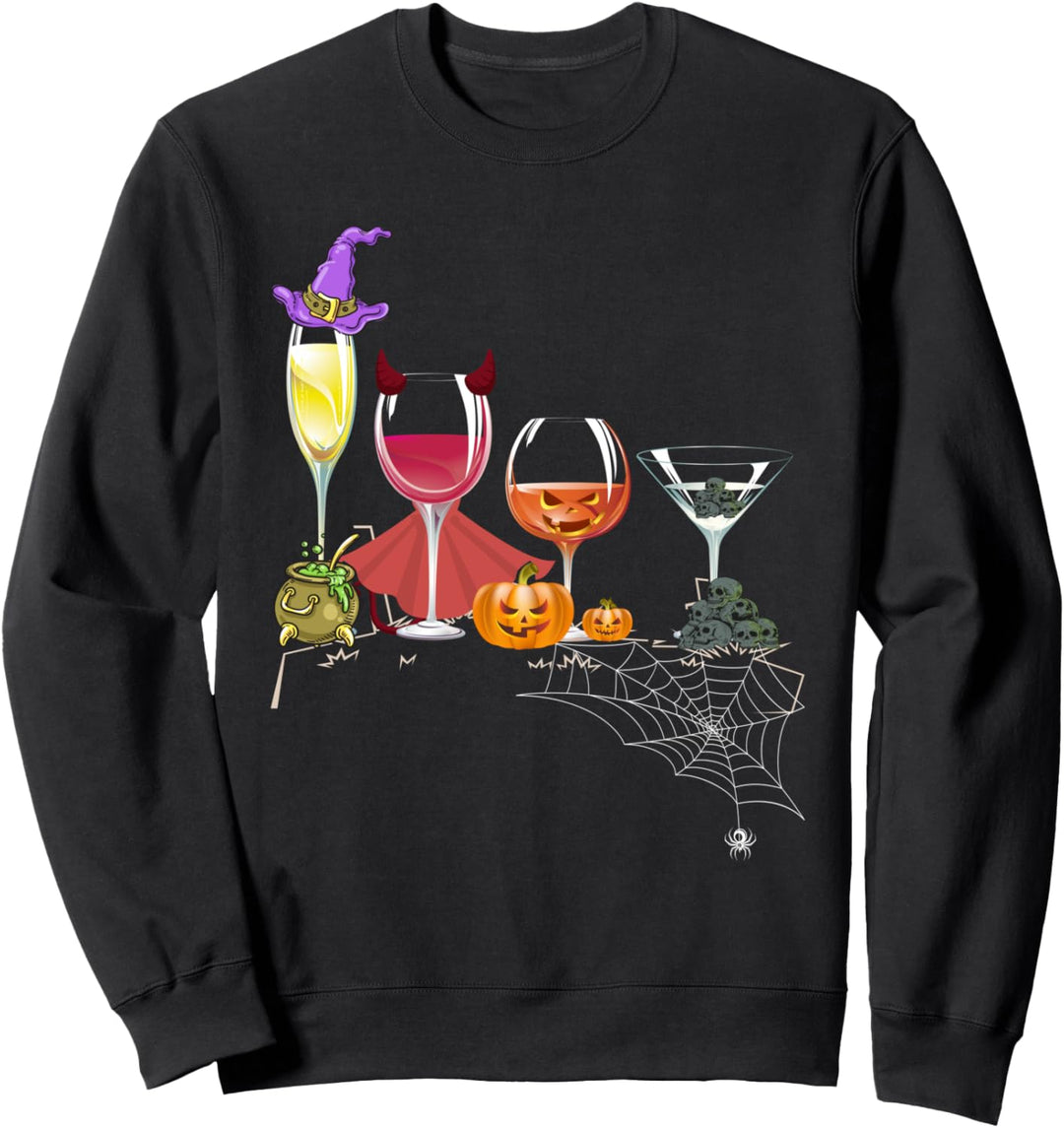 Spellbind Weinglas der Hexerei Halloween – Hemd Sweatshirt
