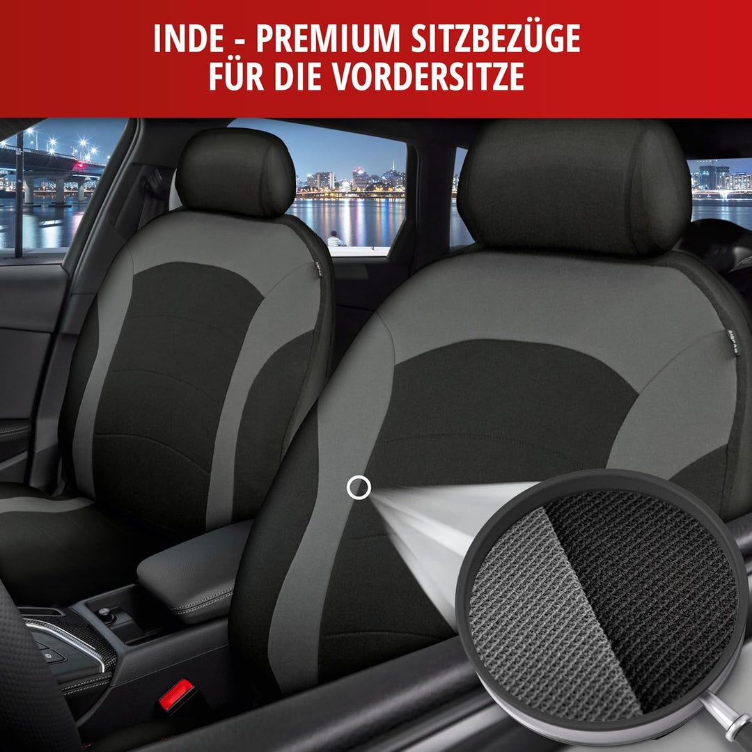 Walser Auto-Sitzbezug Inde mit Reissverschluss, 2 Vordersitzbezüge, Zipp-IT Schonbezüge-Auto, Univer