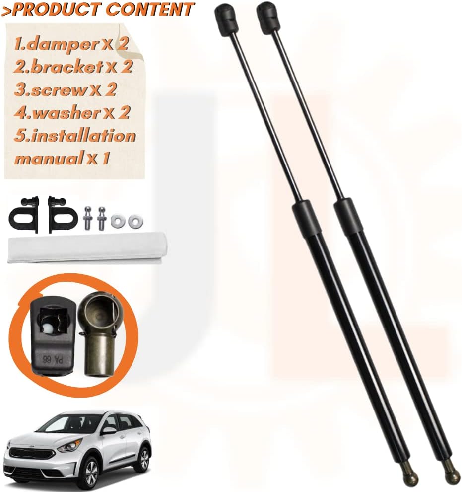 JINGLINGKJ für 2016-2019 Niro (DE) 5-Türer SUV Frontklappen-Dämpfer-Gasstreben Stossdämpfer Stosssta