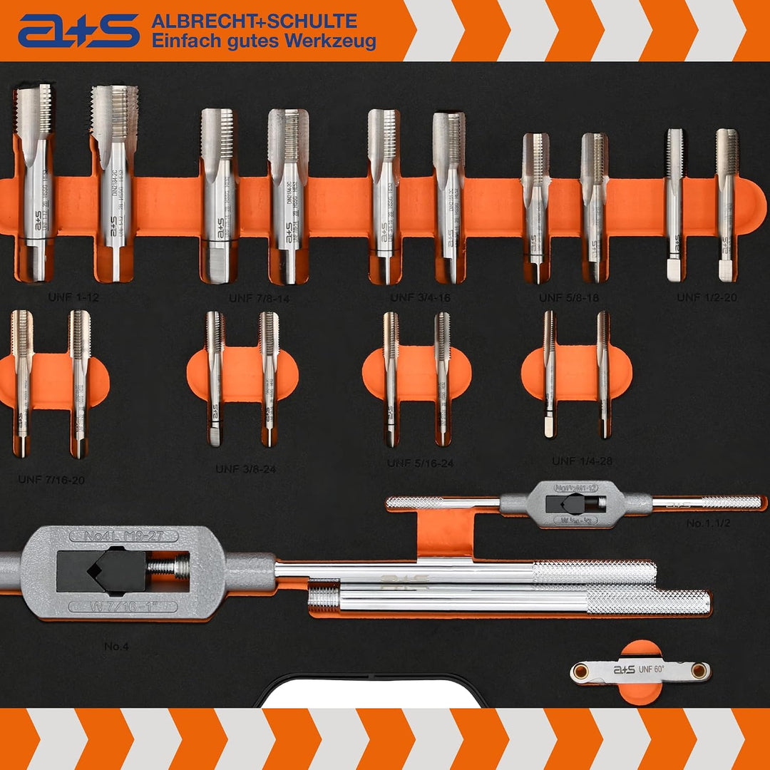 a+s UNF Gewindeschneider Set | HSS-G, 1/4&