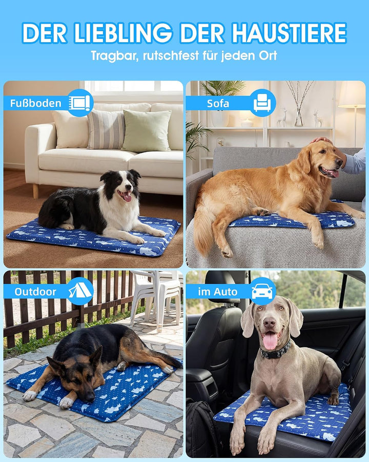 petnf Kühlmatte Für Hunde Selbstkühlend 90 x 60 cm, Langlebige Kratzfeste Oberfläche Hund Kühlmatte,