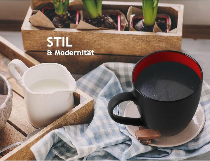 MIAMIO - 6 x 350 ml Kaffeetassen/Kaffeebecher Set - Tassen Set 6er Modern - Le Papillon Kollektion (