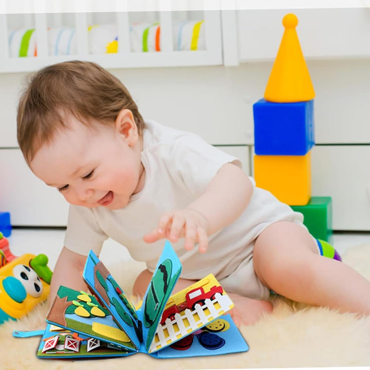 Quiet Book ab 1 Jahr, Montessori Stille Buch mit,Feinmotorik & Farben Lernen,Stilles Buch für Reisen