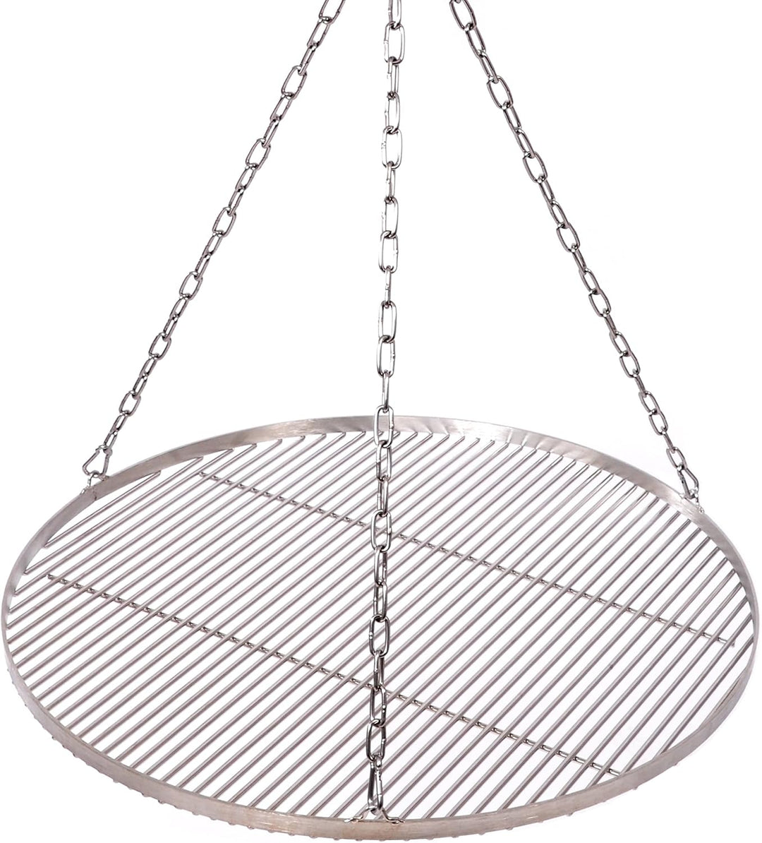 Grillrost Ø 80 cm mit Kette Edelstahl 6 mm Grillstabdicke/Stababstand 10 mm für Schwenkgrill BBQ Dre
