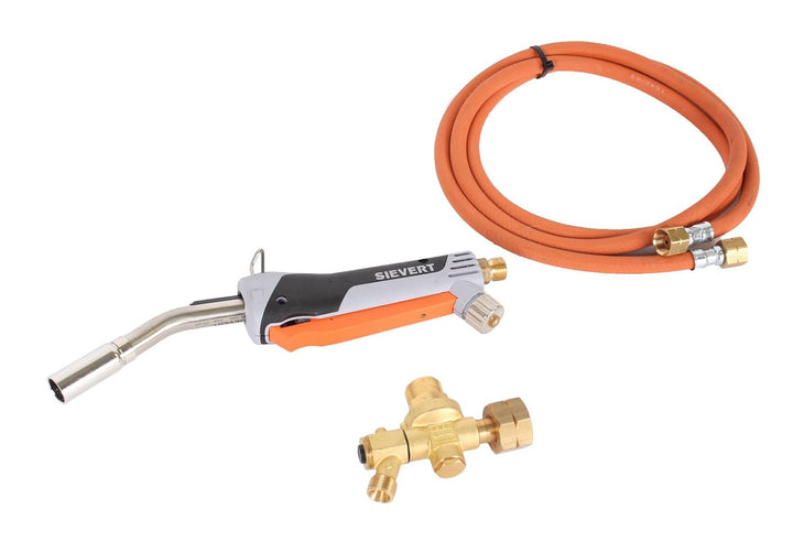 Sievert Promatic Lötgarnitur 1250 mit Turbobrenner und Piezozündung in Schwarz,grau,orange,silber,go