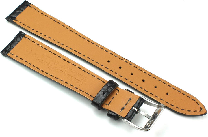 18mm XL Echt Alligator Klassik handgemacht in Deutschland Uhrenarmband in Schwarz