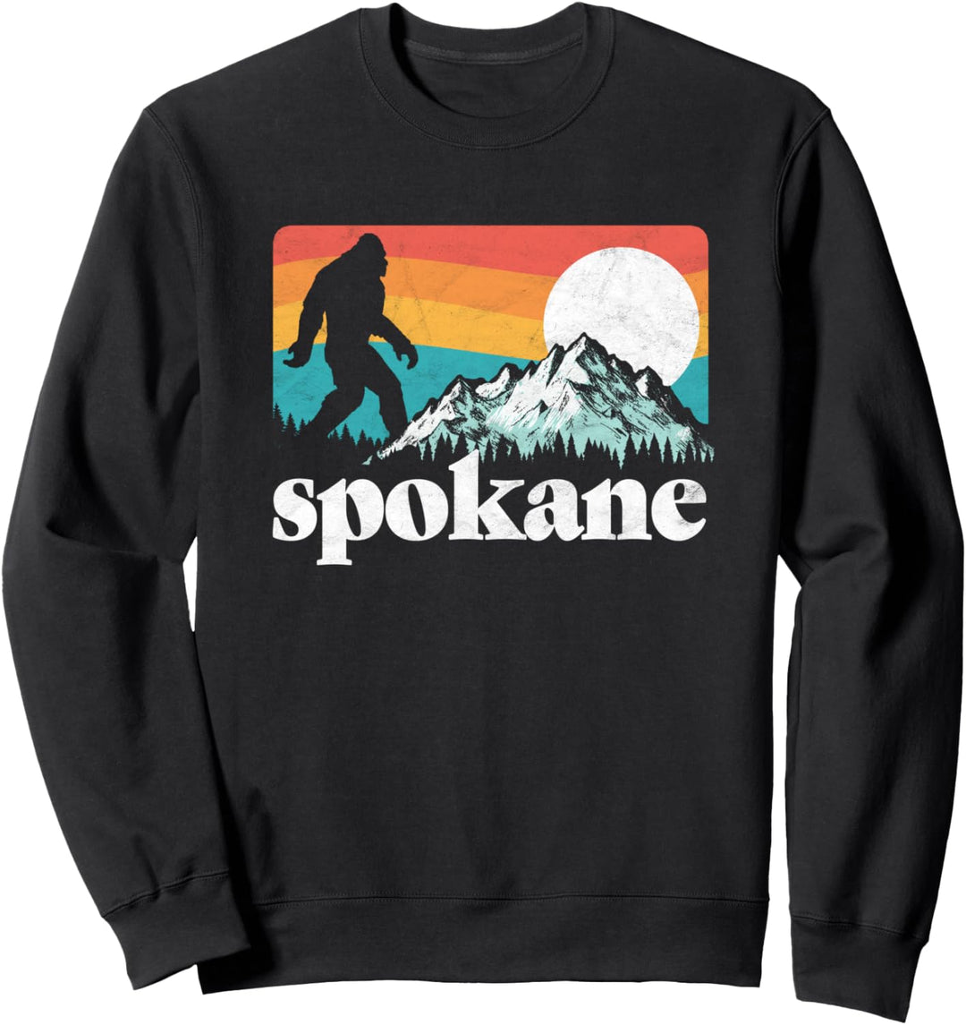 Spokane Washington Bigfoot Mountains Sweatshirt