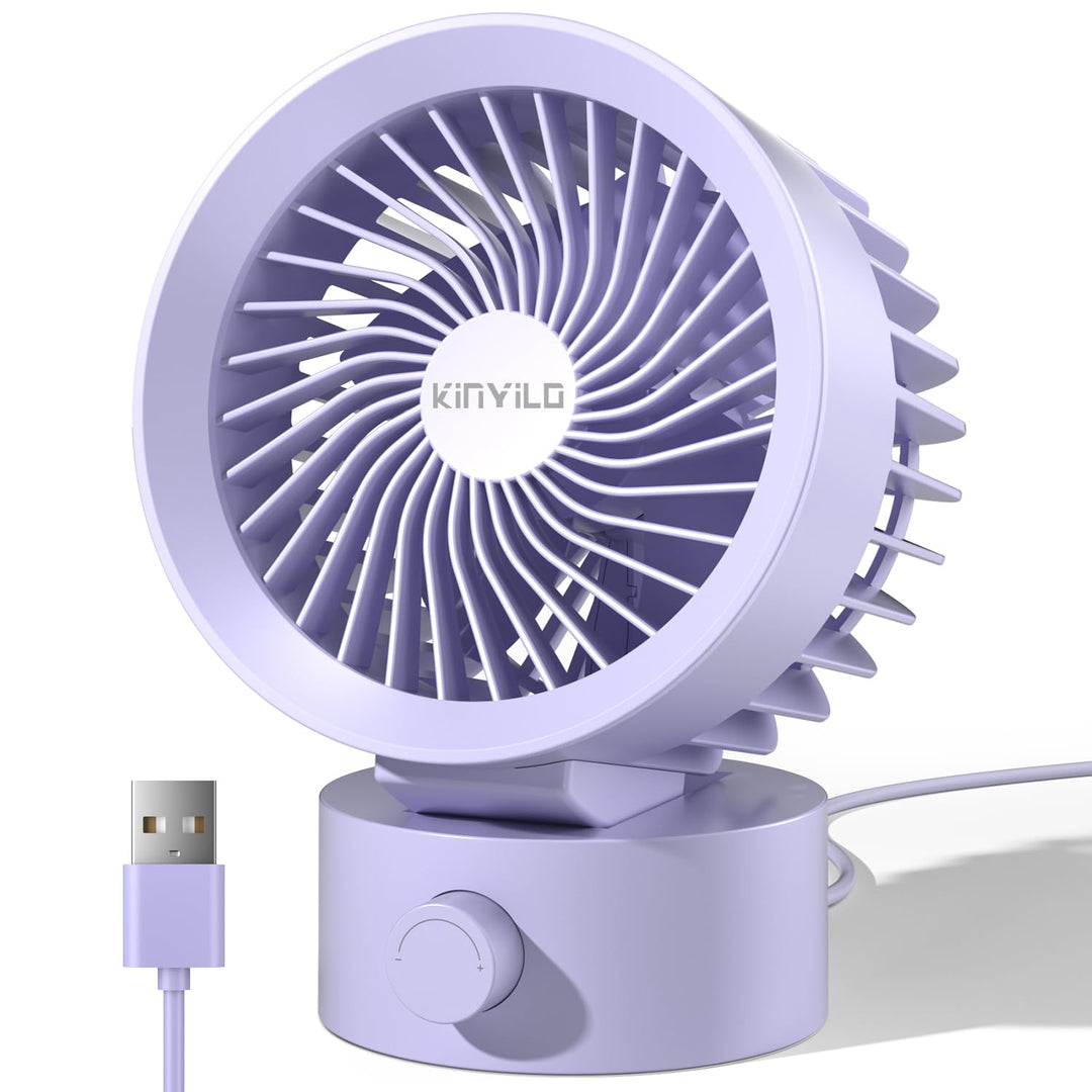 USB Ventilator Leise – Mini Tischventilator mit Stufenloser Regelung, Kleiner Schreibtischventilator