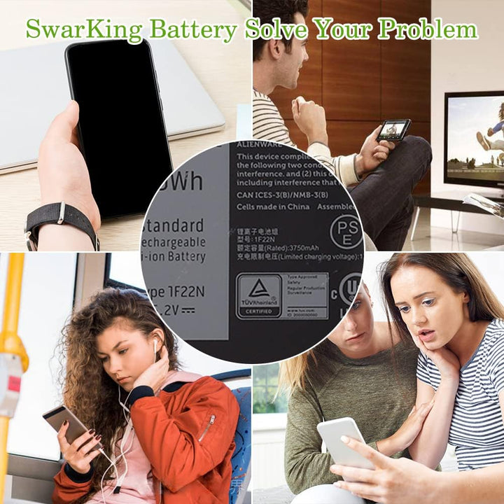 SwarKing Ersatz Akku Kompatibel mit 1F22N Dell G7 7590 7790 Alienware M15 M17 Series Notebook