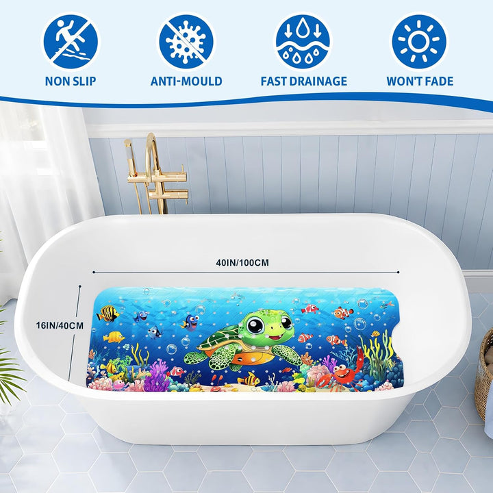 XIYUNTE Baby-Badematte für die Badewanne, rutschfest, 101,6 x 40,6 cm, extra lange Badewannenmatte,