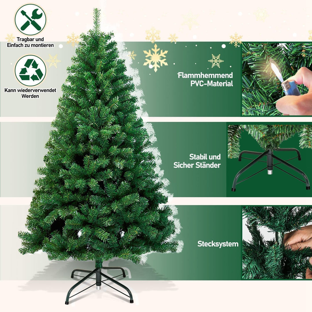 Gimisgu künstliche Weihnachtsbaum, 150cm PVC Künstlicher Christbaum mit 350 Spitzen, Einfacher Aufba