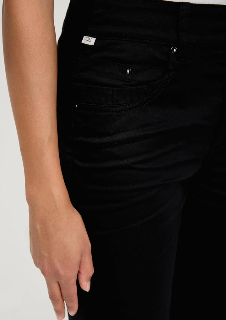 s.Oliver Damen Capri, Slim Fit, Schwarz