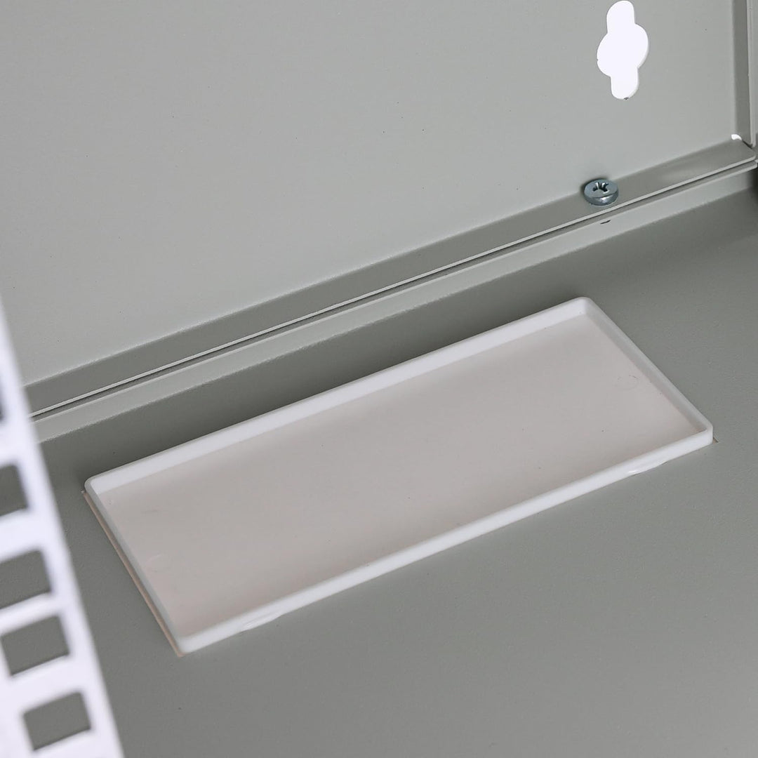 HMF 63409-07 Netzwerkschrank, Serverschrank 10 Zoll | 9 HE | 300 mm Tiefe | Voll montiert | Glastür