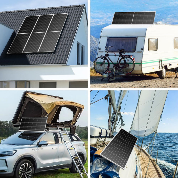 DOKIO 400W Solarpanel (2 * 200W) ideal für Wohnmobil, Camping, Balkon, 2