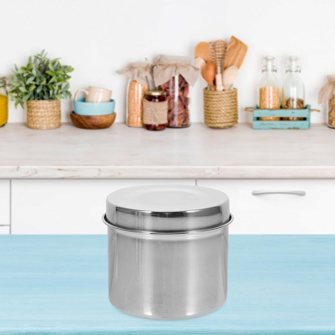 Edelstahl Lebensmittelbehälter 350ml Rund 8cm 4 Stück Luftdichte Probenboxen für Schulkantinen und F