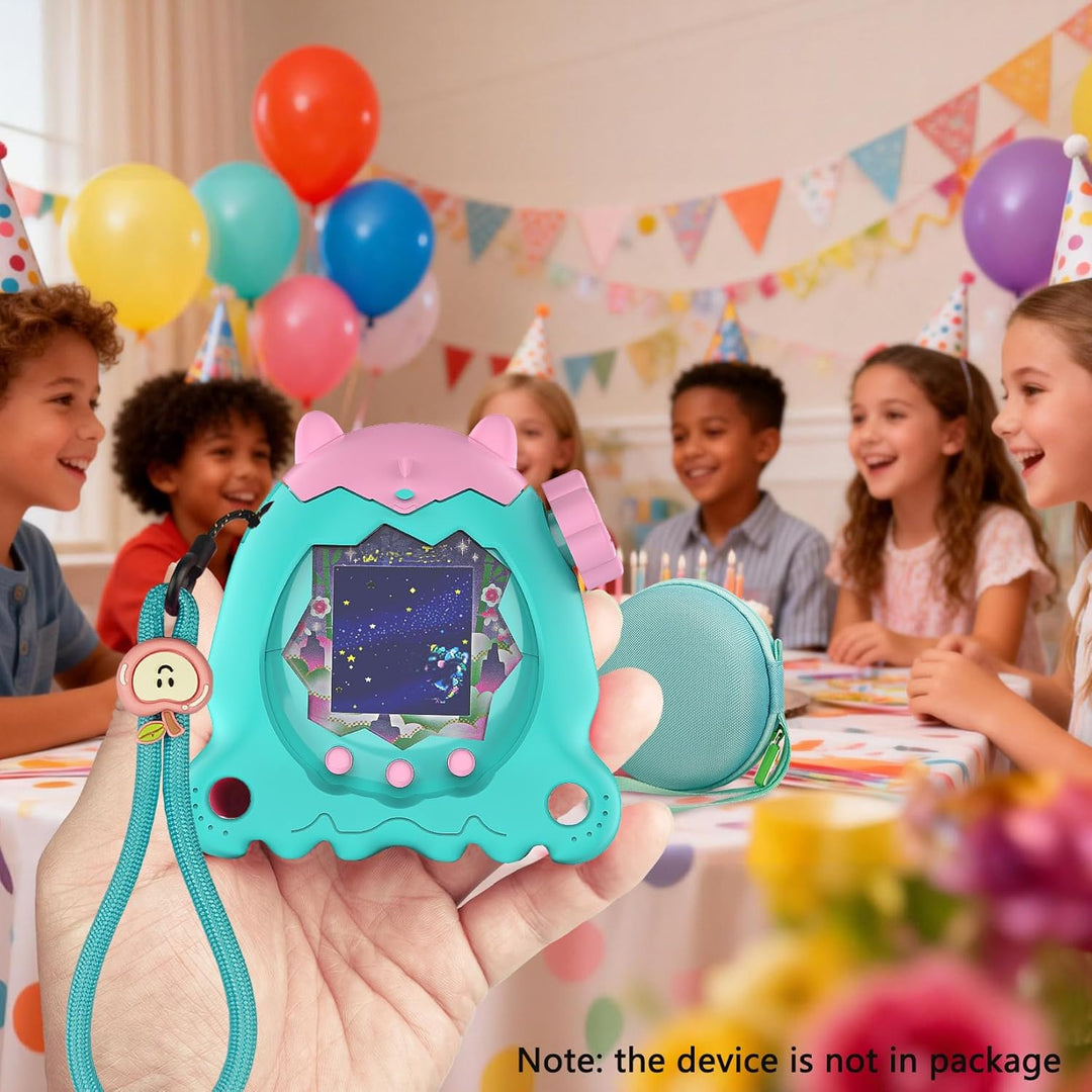 Weiche Silikonhülle und Harte Tragetasche für Tamagotchi Paradise, inklusive Displayschutzfolie, Han