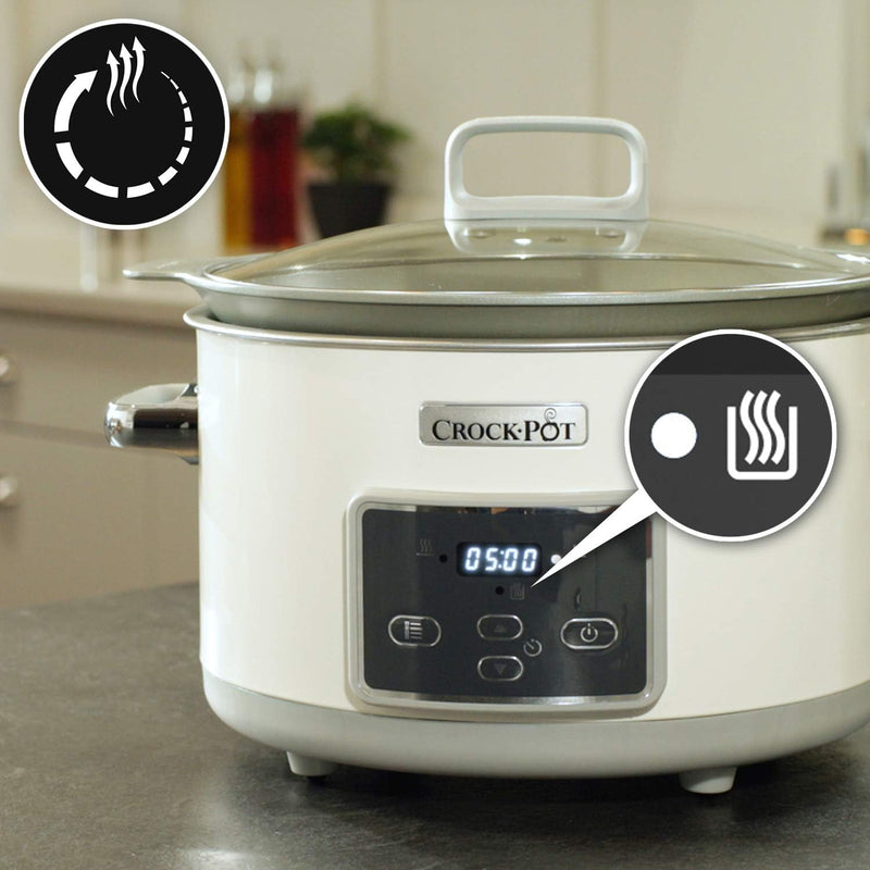 Crock-Pot Digital-Schongarer Saute Slow Cooker mit DuraCeramic | einstellbare Garzeit | 5 Liter (5 P