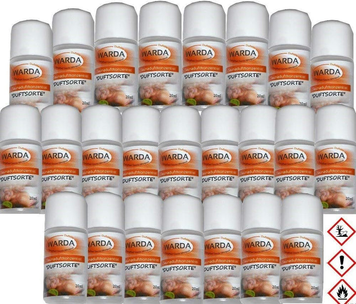 Miniatur-Set mit 24x 20 ml Flaschen von Warda Saunaduftkonzentrat Adventskalenderfüllung (24, ÜBERRA