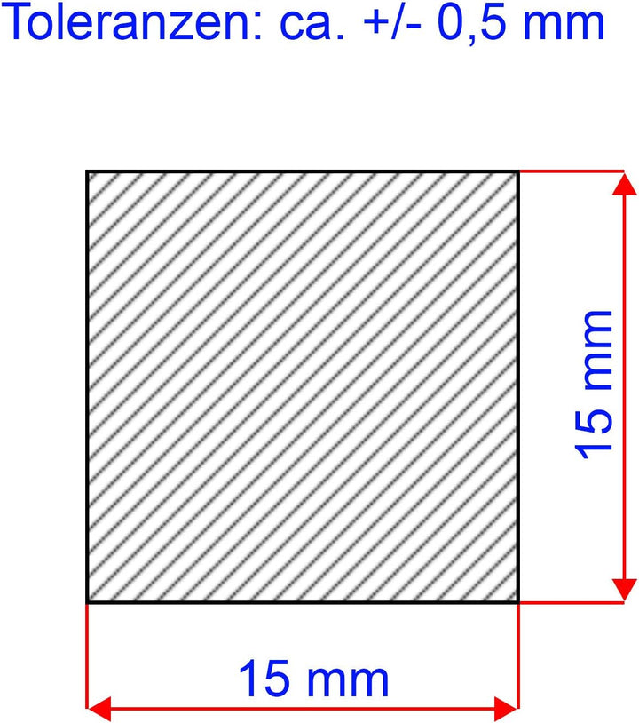 Fits Metall | Stahl Vierkantmaterial | S355JR | 15x15 mm | Länge: 1.000 mm +/- 5 mm | St52 gewalzt 1