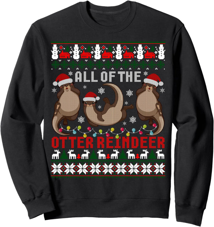 Otter Lover Lustiger Hässlicher Weihnachtspullover Geschenk Sweatshirt