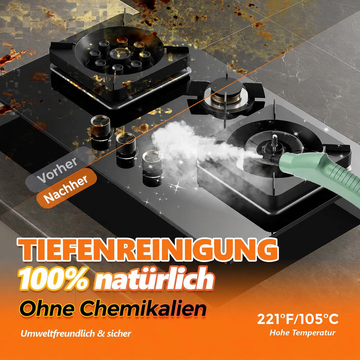 Dampfreiniger, Dampfreiniger Handgerät, 1.1L Wassertank, 15 Sekunden Aufheizzeit, Hochdruck Steam Cl