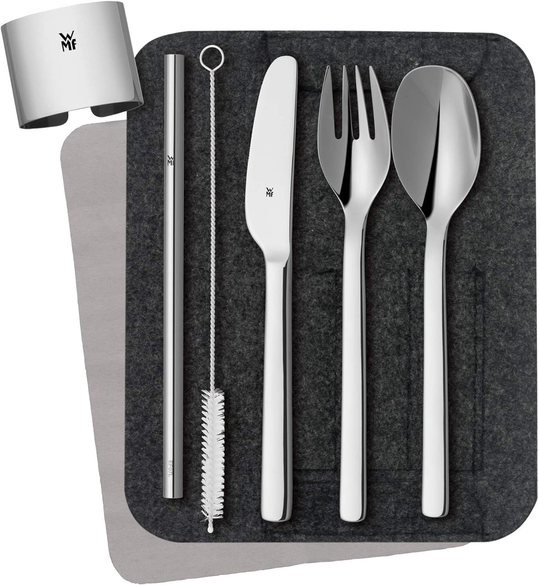 WMF my2Go Besteck Set 8-teilig, Outdoor Reisebesteck, Campingbesteck mit Etui, Wanderbesteck umweltf