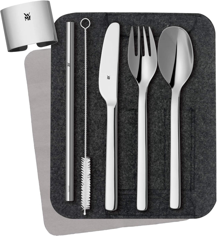 WMF my2Go Besteck Set 8-teilig, Outdoor Reisebesteck, Campingbesteck mit Etui, Wanderbesteck umweltf