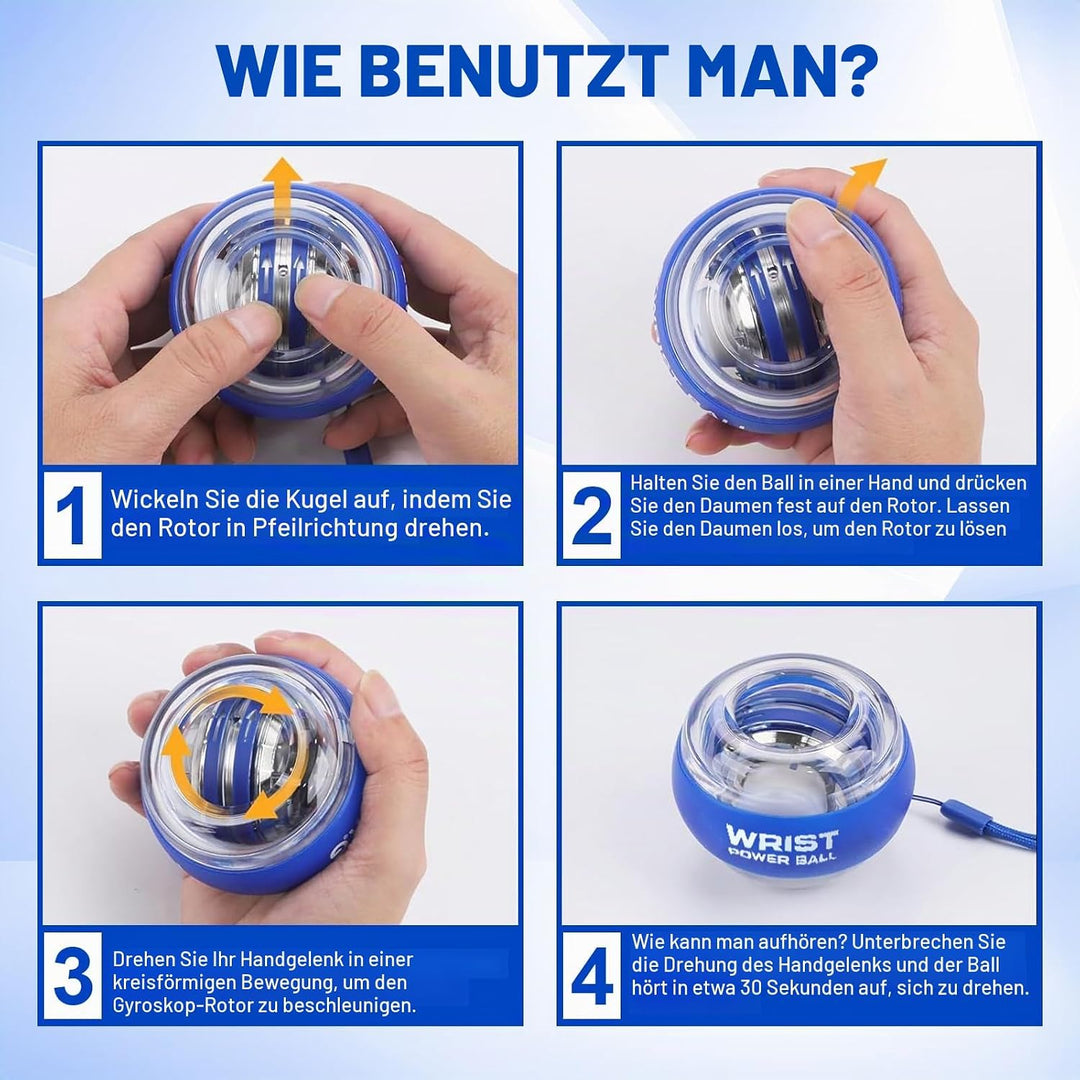 Gyroball Handtrainer, Handgelenk Trainer zur Stärkung von Armen, Fingern, Handgelenkknochen und Musk