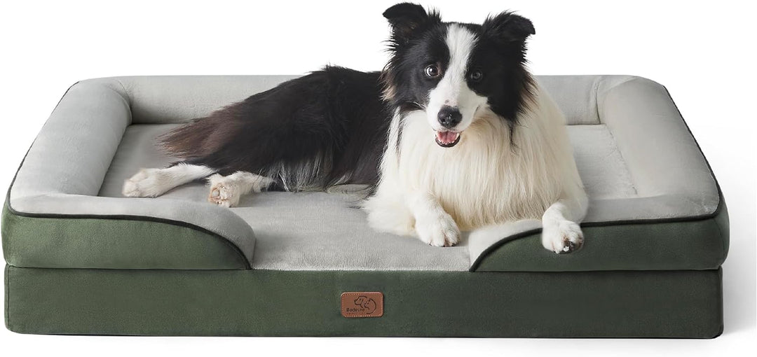 Bedsure orthopädisches Hundebett Ergonomisches Hundesofa - 89x63 cm Hundecouch mit eierförmiger Kist