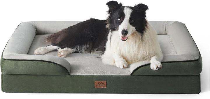 Bedsure orthopädisches Hundebett Ergonomisches Hundesofa - 89x63 cm Hundecouch mit eierförmiger Kist