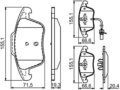 Bosch BP1459 Bremsbeläge - Vorderachse - ECE-R90 Zertifizierung - vier Bremsbeläge pro Set