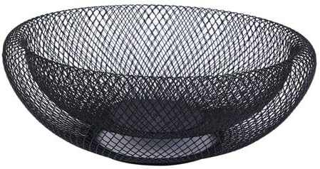 2-stöckiger Obstkorb, Metall Obstschale Gross Etagere Schwarz Fruit Basket Gemüse, Dekorativer Obstk