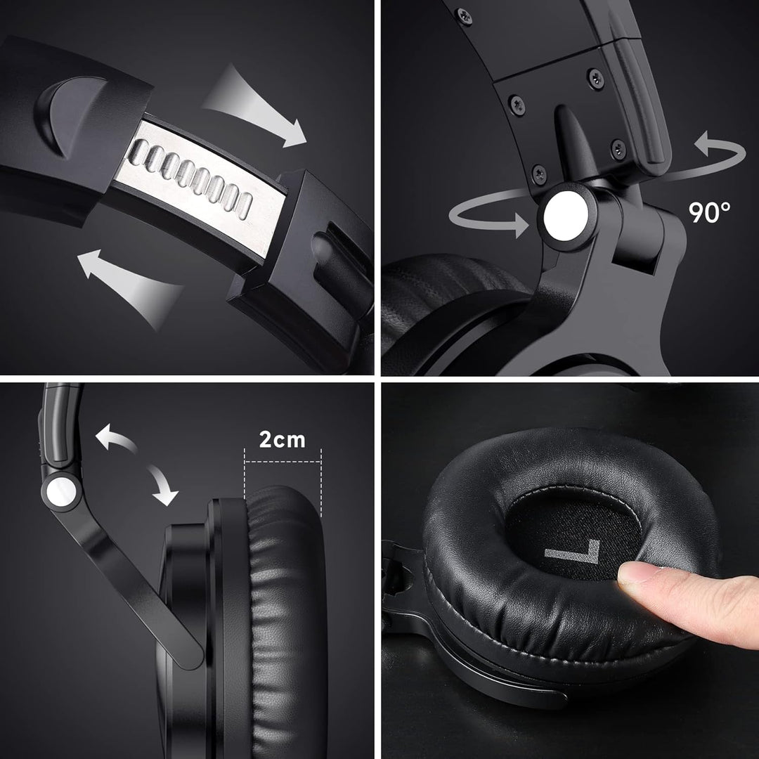 Oneodio Kabellos & Verdrahtet Bass Stereo Ohr-Kopfhörer Hi-Fi Klang Bluetooth Faltbare,30 Stunden Sp